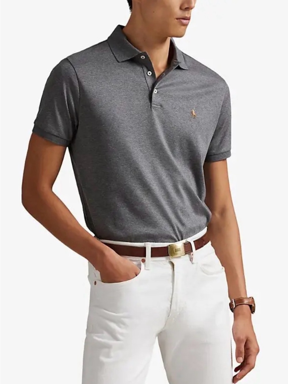 Polo by Ralph Lauren Short Sleeve Polo Shirt |Gray | Size 2XL Tall